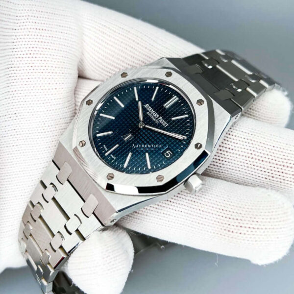 Audemars Piguet Jumbo Extra Thin Stainless Blue Dial 15202ST.OO.1240ST.01 - Image 5