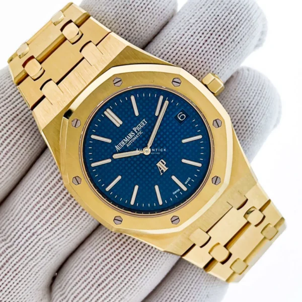 Audemars Piguet Jumbo Extra Thin Yellow Gold Blue Dial - Image 7
