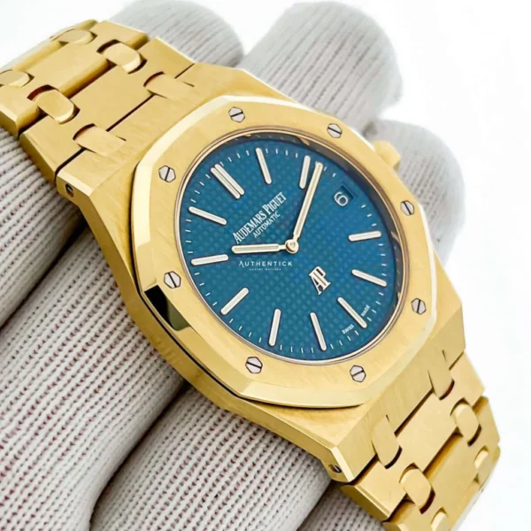 Audemars Piguet Jumbo Extra Thin Yellow Gold Blue Dial - Image 6