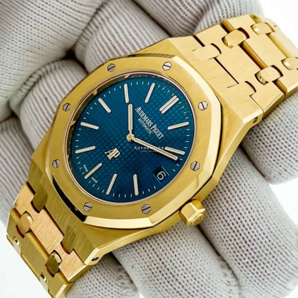 Audemars Piguet Jumbo Extra Thin Yellow Gold Blue Dial - Image 5