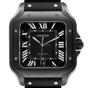 CARTIER SANTOS DE CARTIER LARGE ADLC STAINLESS STEEL RUBBER BLACK DIAL WSSA0039
