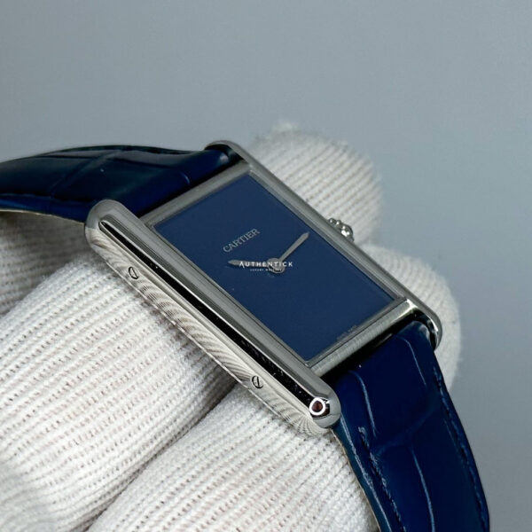 CARTIER TANK MUST LARGE STEEL BLUE DIAL LADIES WATCH WSTA0055 - Image 3