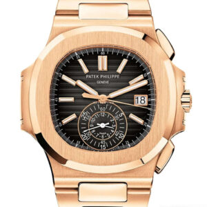 PATEK PHILIPPE NAUTILUS CHRONOGRAPH ROSE GOLD BLACK DIAL 5980/1R-001