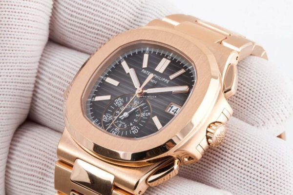 PATEK PHILIPPE NAUTILUS CHRONOGRAPH ROSE GOLD BLACK DIAL 5980/1R-001 - Image 5