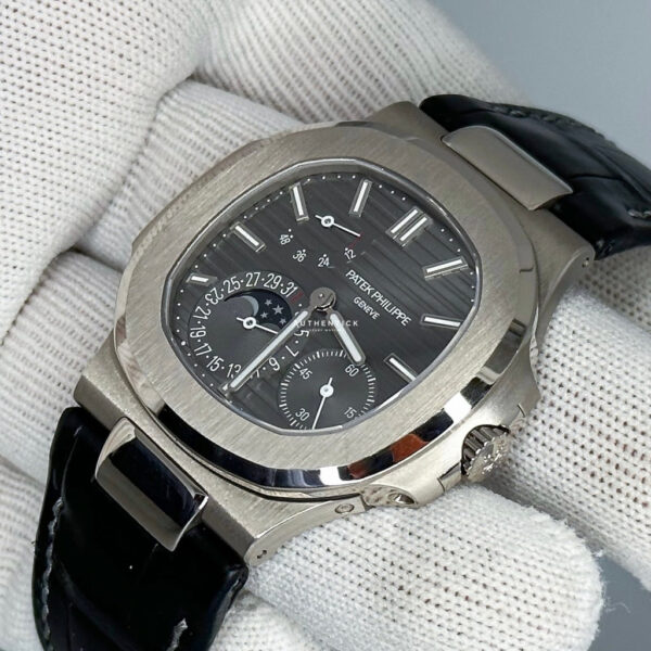 PATEK PHILIPPE NAUTILUS MOON PHASE WHITE GOLD GREY DIAL 5712G-001 - Image 6