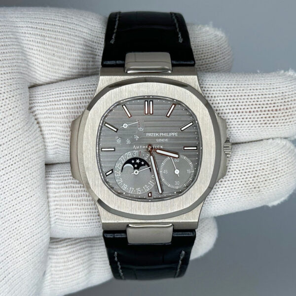 PATEK PHILIPPE NAUTILUS MOON PHASE WHITE GOLD GREY DIAL 5712G-001 - Image 4