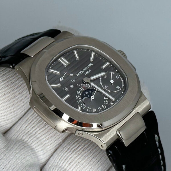 PATEK PHILIPPE NAUTILUS MOON PHASE WHITE GOLD GREY DIAL 5712G-001 - Image 5