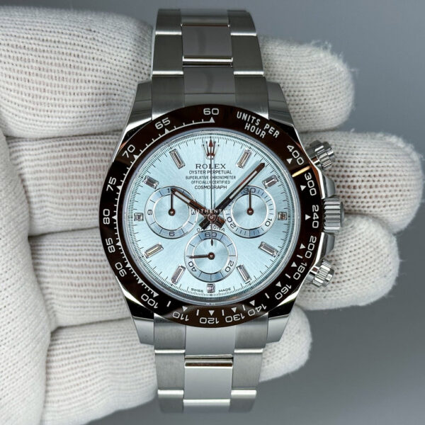 ROLEX COSMOGRAPH DAYTONA PLATINUM ICE BLUE BAGUETTE DIAL 116506-0002 - Image 3