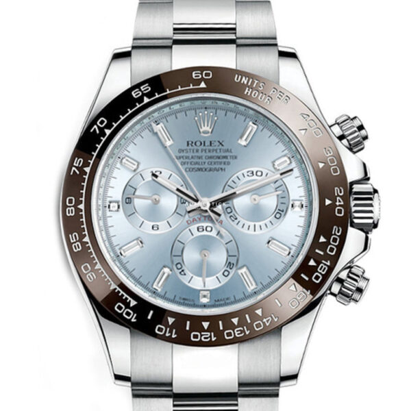 ROLEX COSMOGRAPH DAYTONA PLATINUM ICE BLUE BAGUETTE DIAL 116506-0002