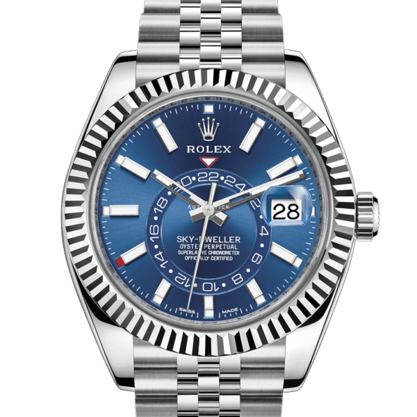 ROLEX SKY-DWELLER STAINLESS STEEL & WHITE GOLD BLUE DIAL JUBILEE 326934
