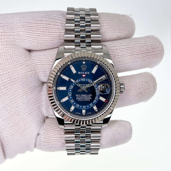 ROLEX SKY-DWELLER STAINLESS STEEL & WHITE GOLD BLUE DIAL JUBILEE 326934 - Image 5