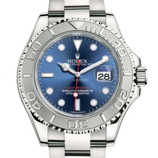 ROLEX YACHT-MASTER 40 ROLESOR STAINLESS STEEL PLATINUM BLUE DIAL 126622