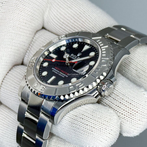ROLEX YACHT-MASTER 40 ROLESOR STAINLESS STEEL PLATINUM BLUE DIAL 126622 - Image 3