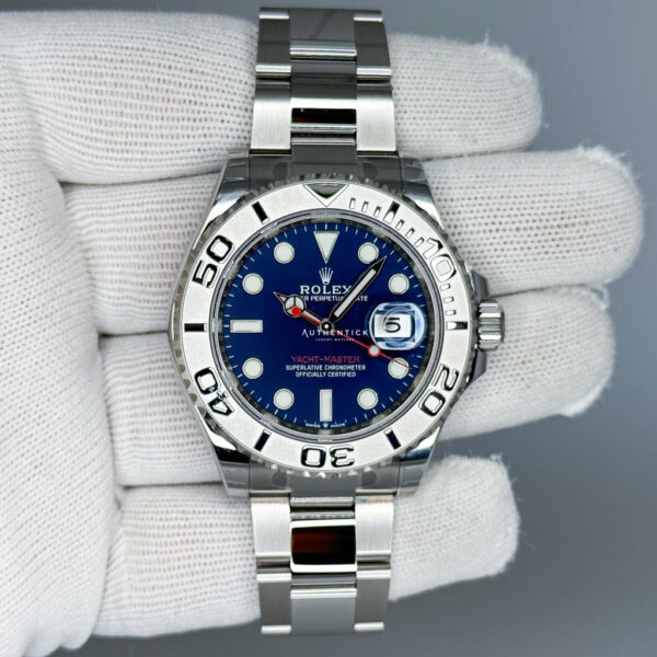 ROLEX YACHT-MASTER 40 ROLESOR STAINLESS STEEL PLATINUM BLUE DIAL 126622 - Image 5
